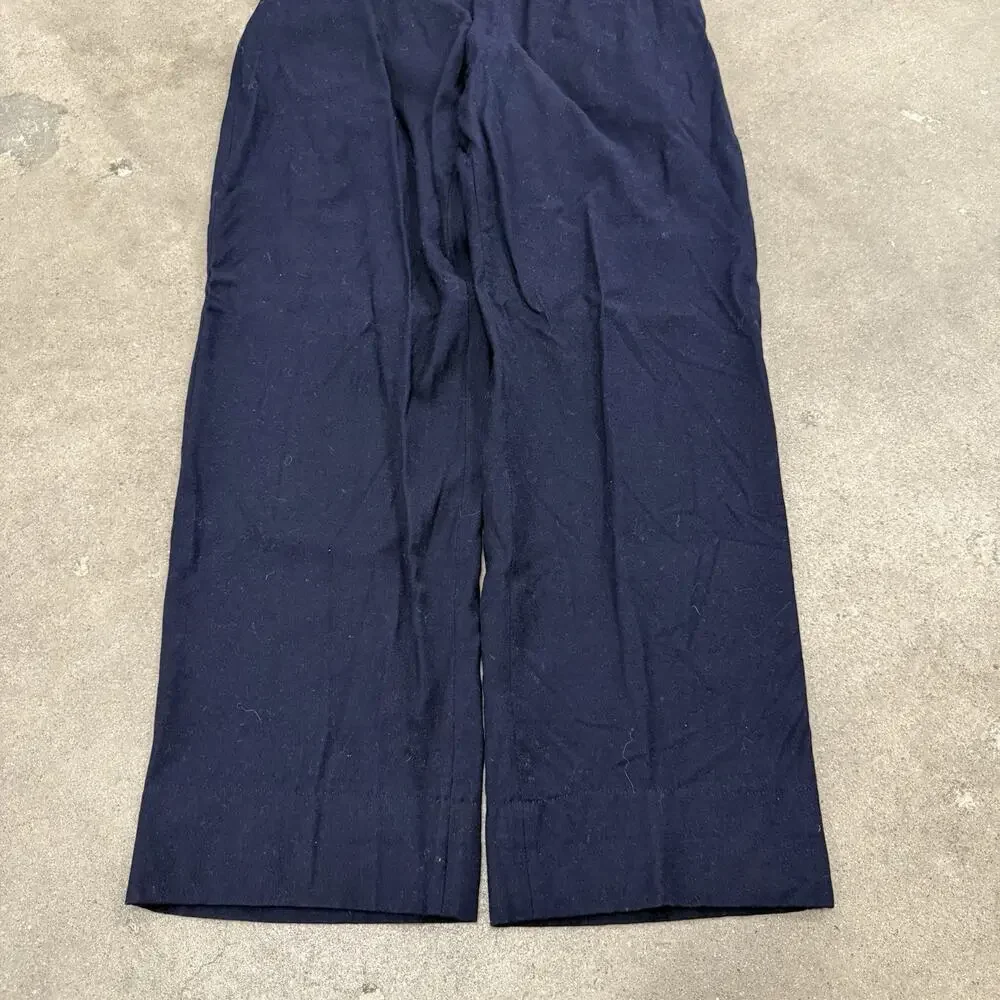 VINTAGE 50s WOOL ROCKABILLY NAVY CLASSIC CONMAR ZIP TROUSERS PANTS 30x30